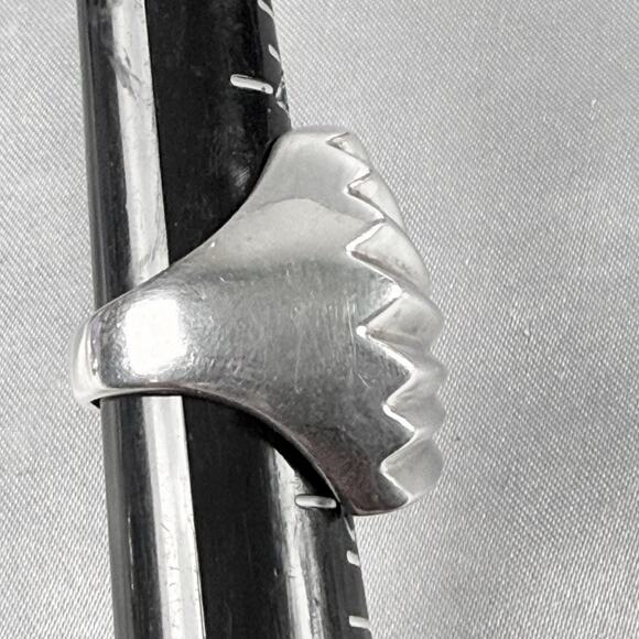 Vintage Taxco Mexico 925 Sterling Silver Ring Ribbed Dome Fan TV-111 Size 5 - Picture 14 of 16